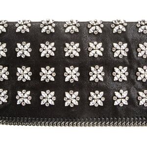 Stella McCartney Black and Silver Floral Clutch